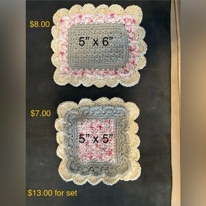 Small table mats. Can also be used as coasters/doilies. Hand-crocheted. NWT